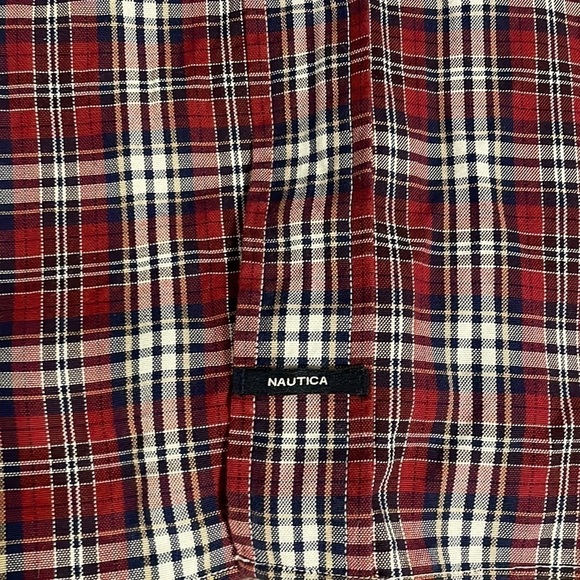 Nautica mens plaid button down shirt size large - Picture 6 of 7